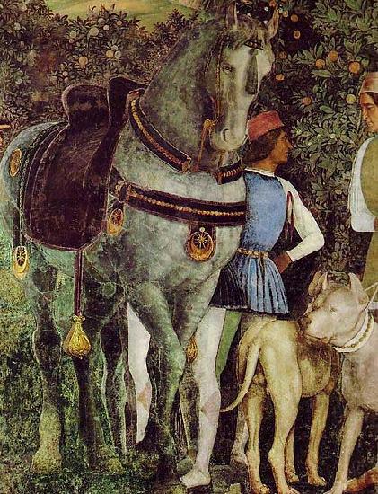 Detail of the frescoes in the Camera degli Sposi in the Palazzo Ducale in Mantua, Andrea Mantegna